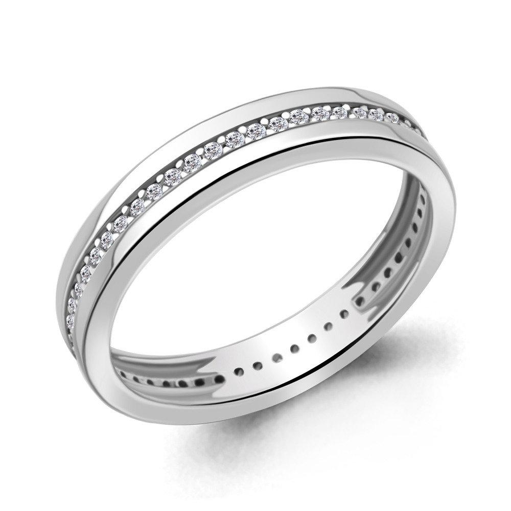 62288А Кольцо из Серебра с фианитами из коллекции "Love story"