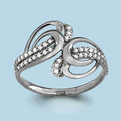 62826А Кольцо из Серебра с фианитами