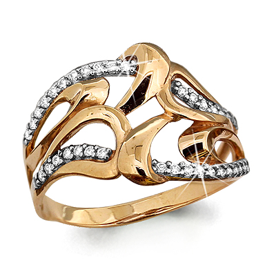 62867А Кольцо из Золота с фианитами