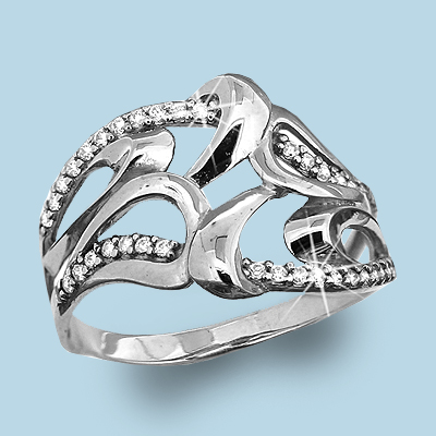 62867А Кольцо из Серебра с фианитами