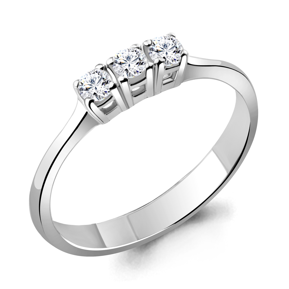 632031 Кольцо из Серебра с фианитами