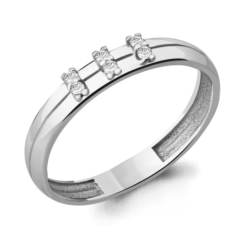 63496А Кольцо из Серебра с фианитами из коллекции "Love story"