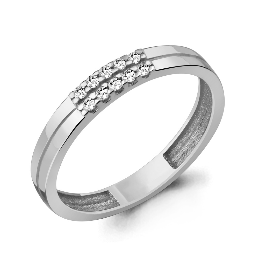 63501А Кольцо из Серебра с фианитами из коллекции "Love story"