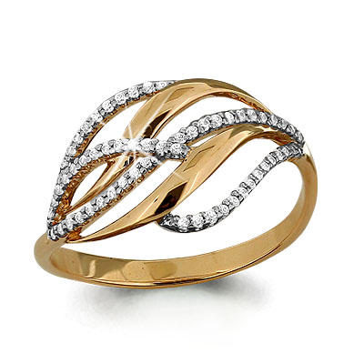 63569А Кольцо из Золота с фианитами