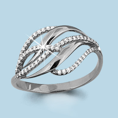 63569А Кольцо из Серебра с фианитами