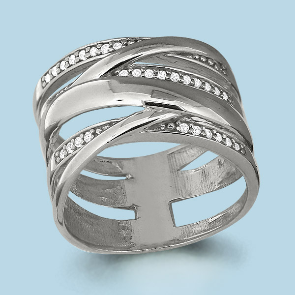 63818А Кольцо из Серебра с фианитами