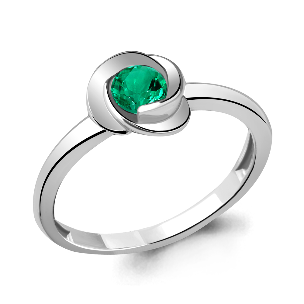 63892П Кольцо из Серебра с наноизумрудом