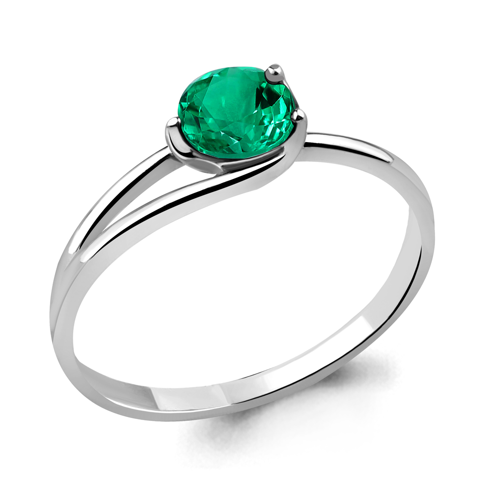 63895П Кольцо из Серебра с наноизумрудом