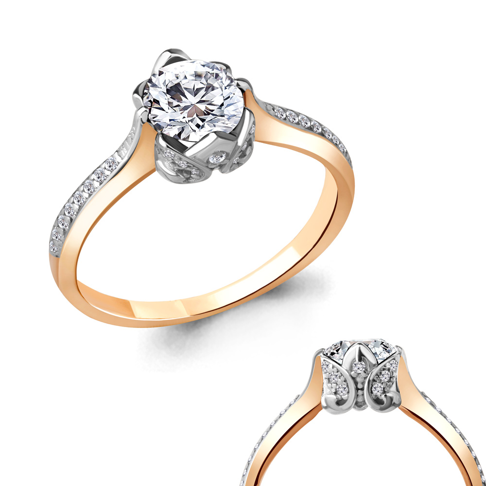 63977А Кольцо из Золота с фианитами