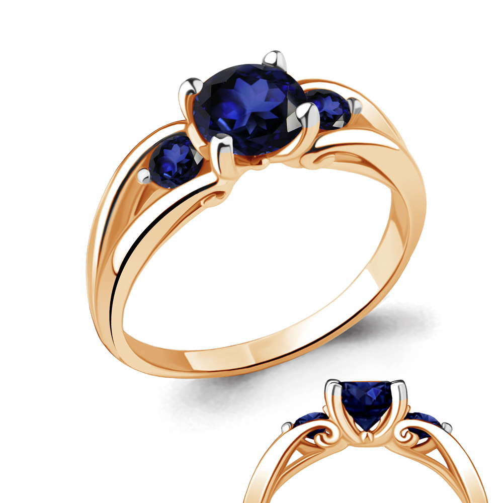 63979Н Кольцо из Золота с наносапфирами