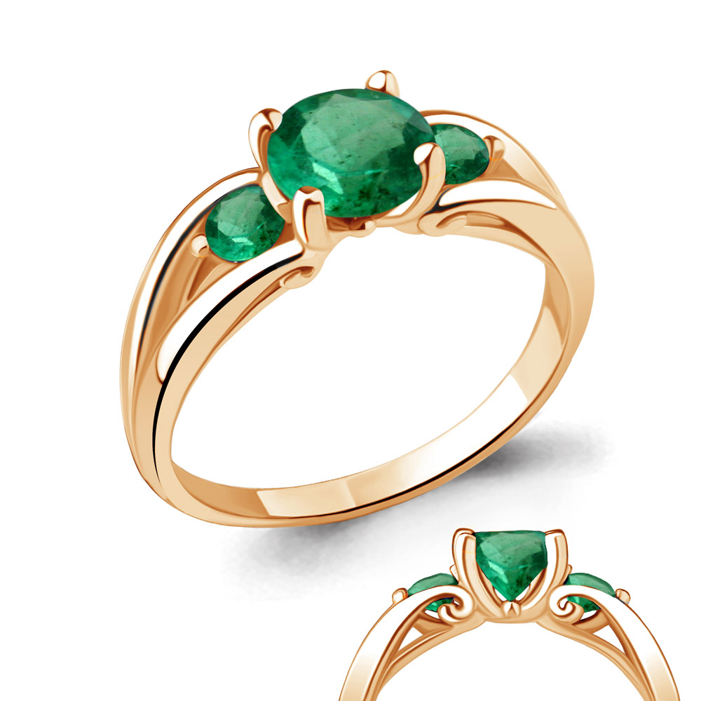 63979П Кольцо из Золота с наноизумрудами