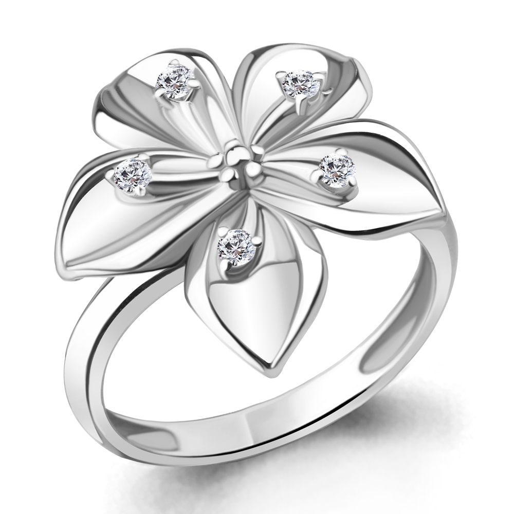 64075А Кольцо из Серебра с фианитами