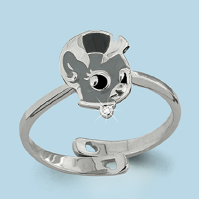 64127А Кольцо из Серебра с фианитом, эмалью из коллекции "Happy"
