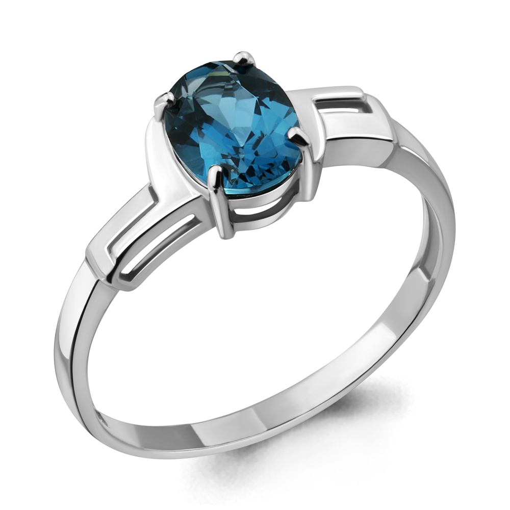6449008 Кольцо из Серебра с топазом лондон блю