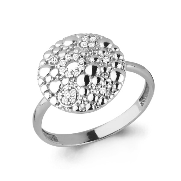 64540А Кольцо из Серебра с фианитами из коллекции "Океан"