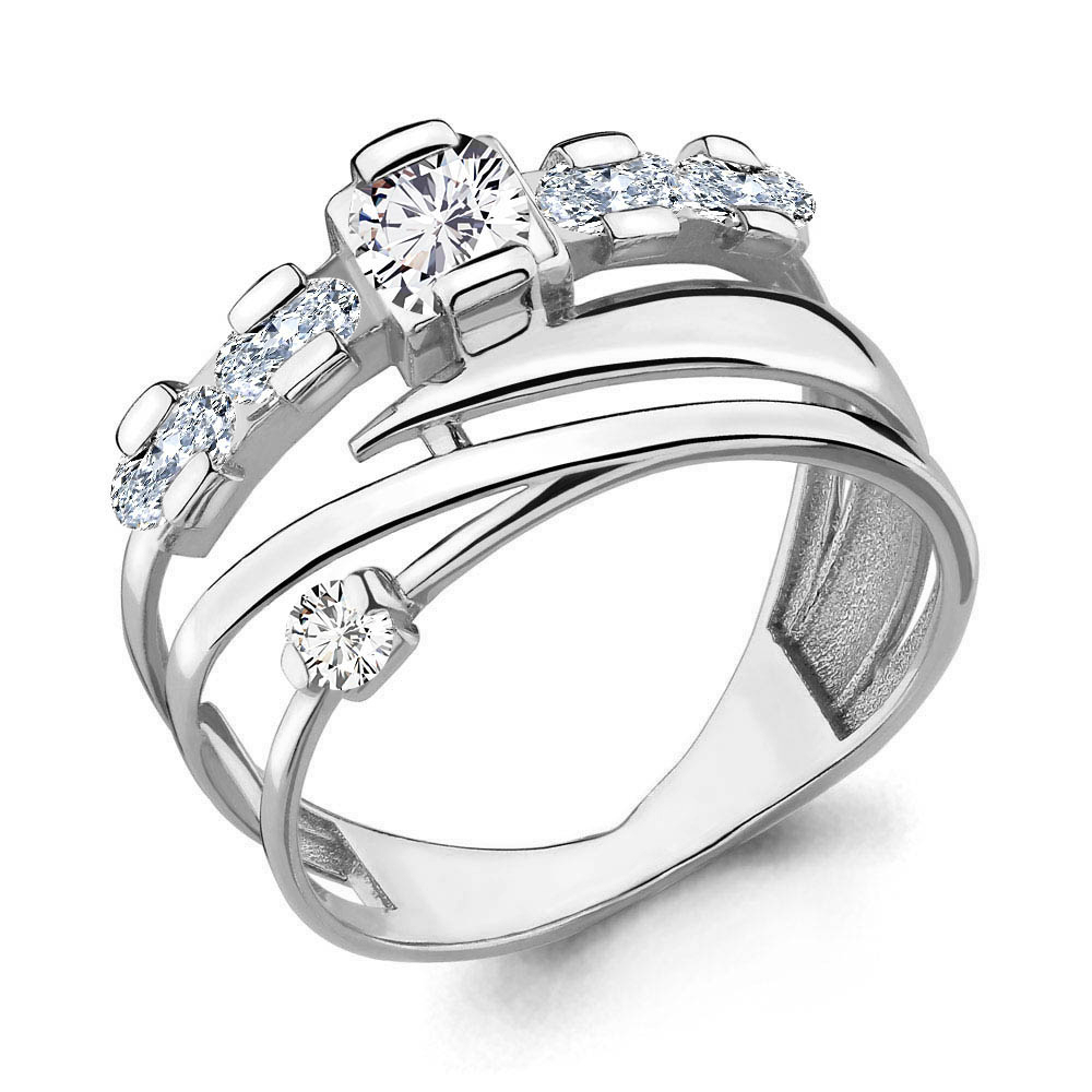 64721А Кольцо из Серебра с фианитами