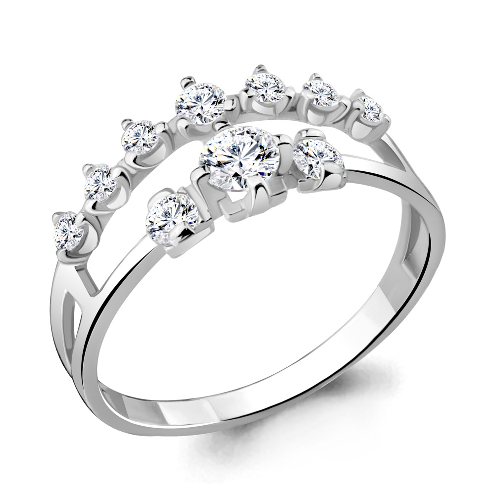 64730А Кольцо из Серебра с фианитами из коллекции "Energy"