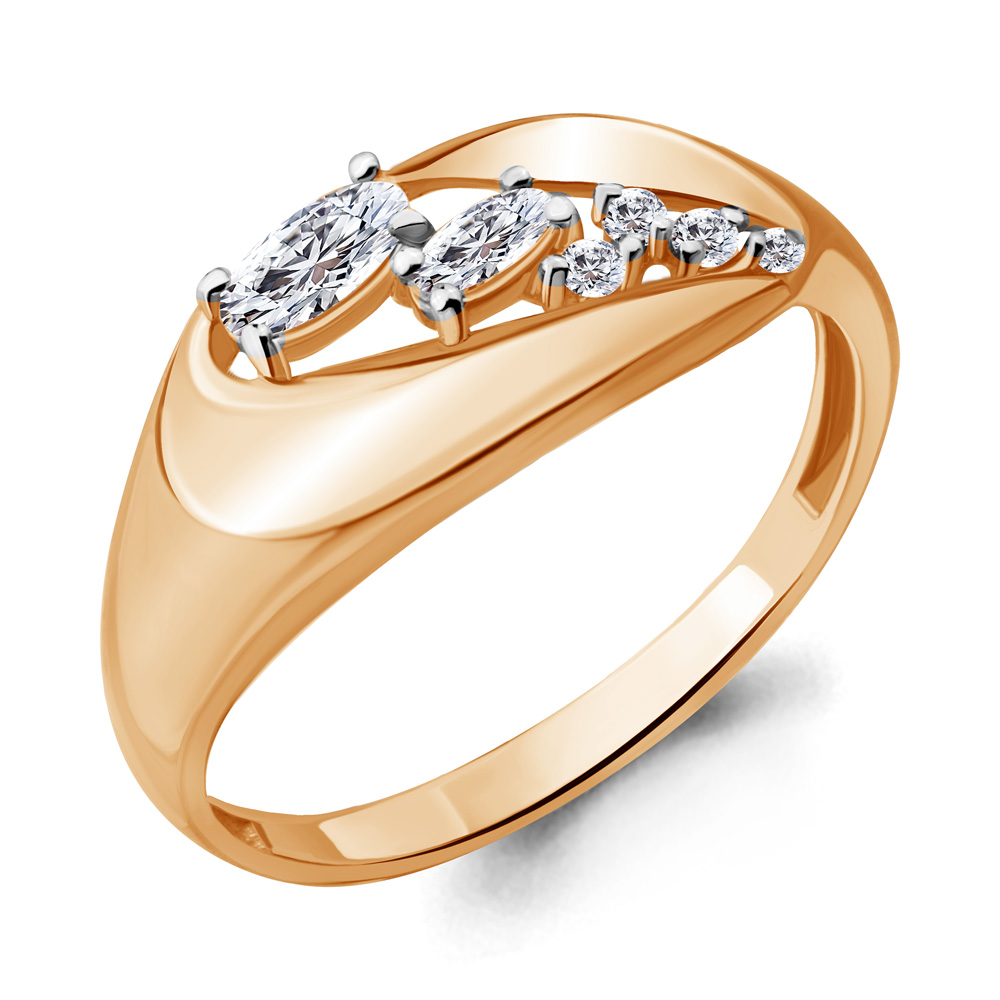 64772А Кольцо из Золота с фианитами из коллекции "Fresh"