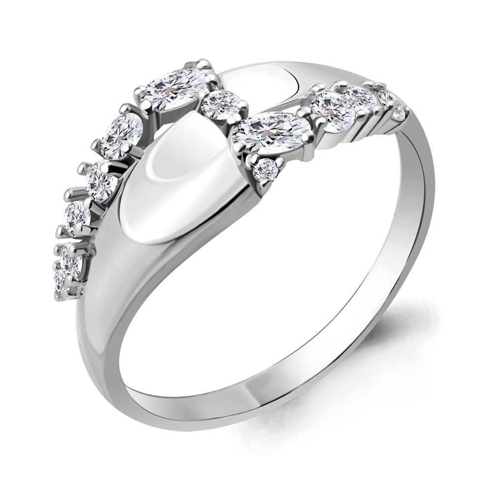 64779А Кольцо из Серебра с фианитами из коллекции "Fresh"