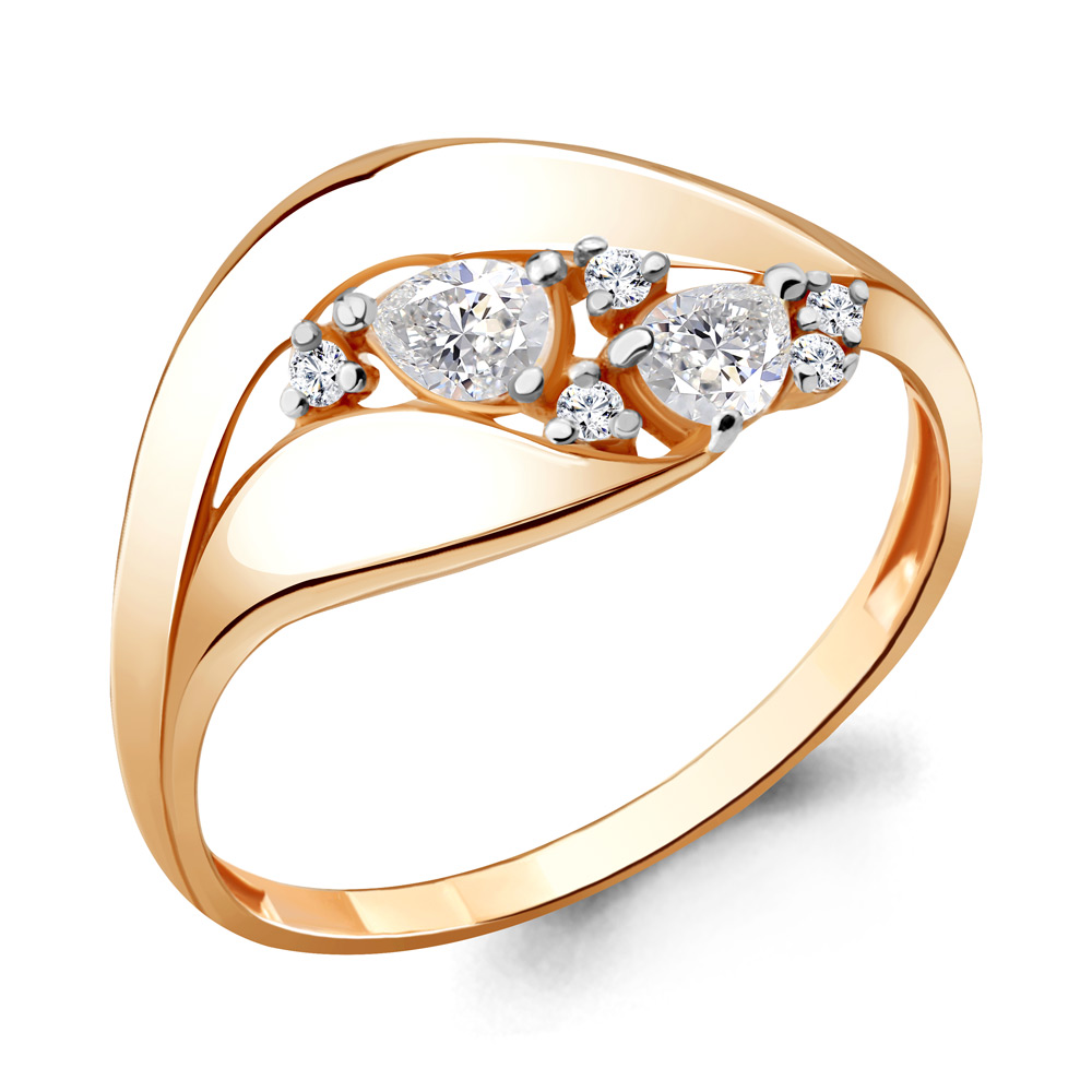 64781А Кольцо из Золота с фианитами из коллекции "Fresh"