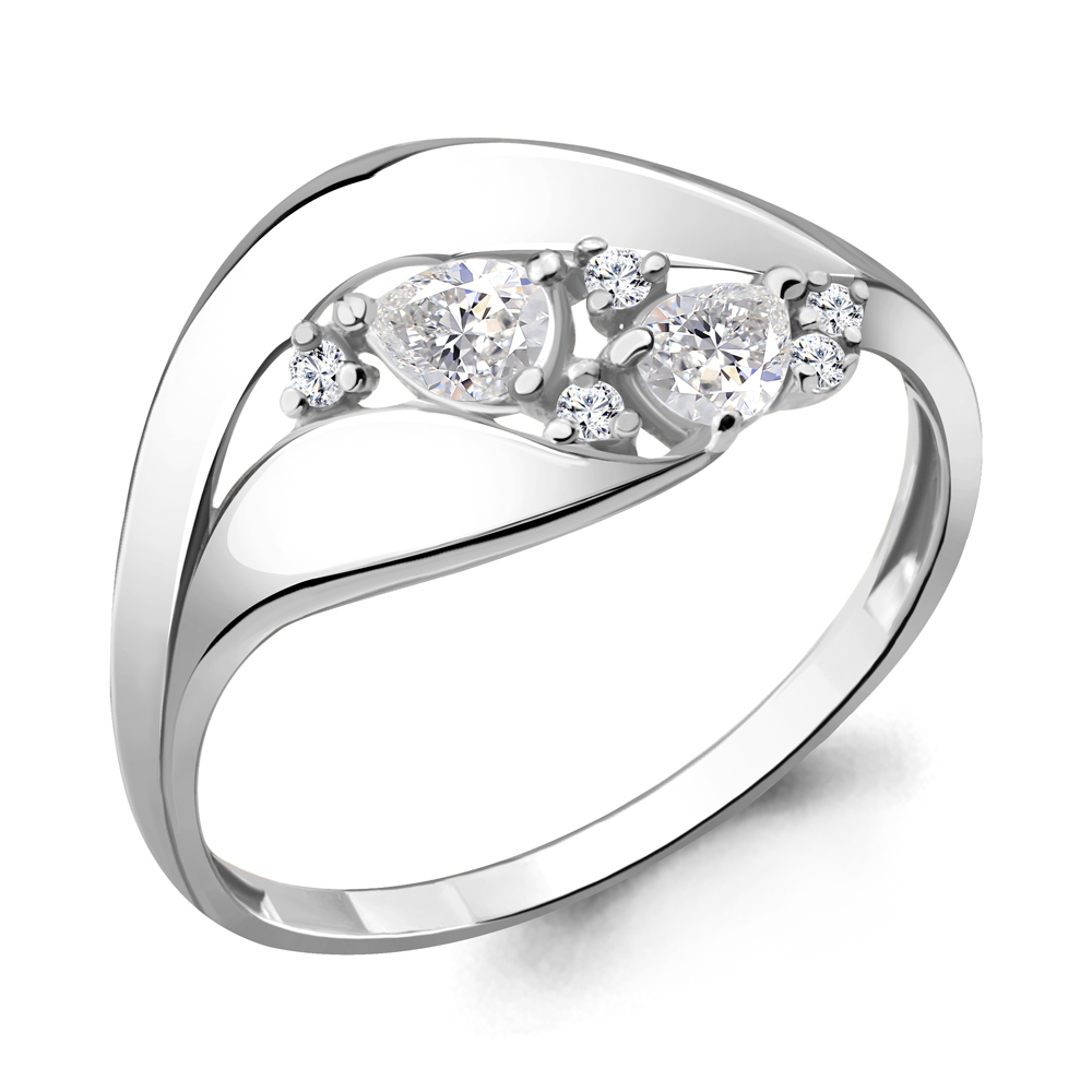 64781А Кольцо из Серебра с фианитами из коллекции "Fresh"