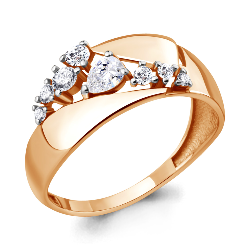 64785А Кольцо из Золота с фианитами из коллекции "Fresh"