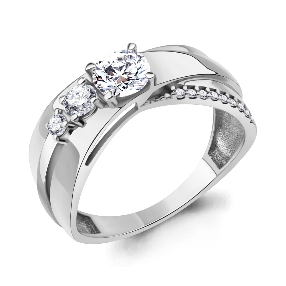 648171А Кольцо из Серебра с фианитами