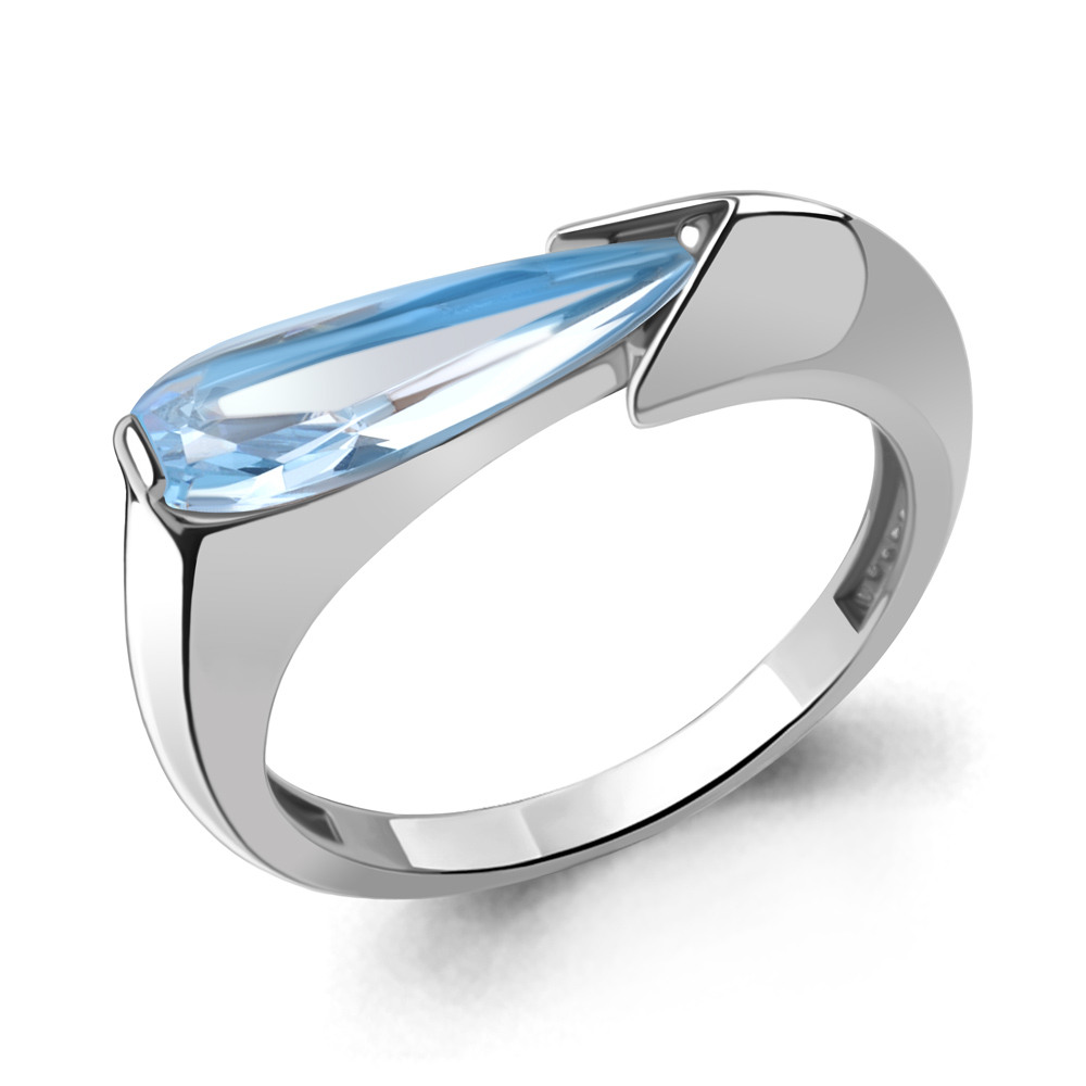 65001792 Кольцо из Серебра с нанотопазом свисс