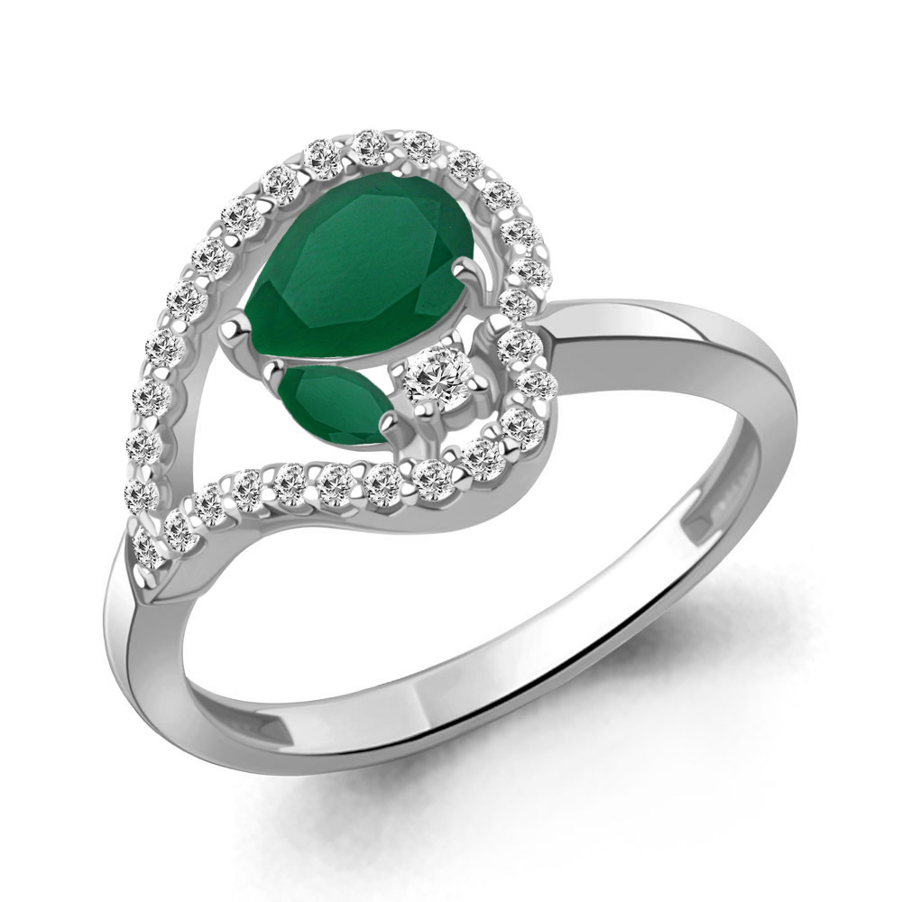 65005709А Кольцо из Серебра с агатами, фианитами