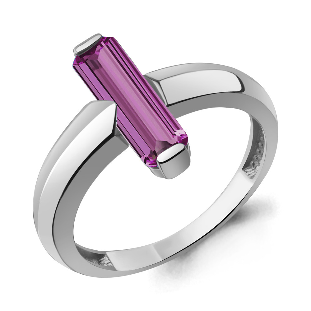 65007084 Кольцо из Серебра с наноаметистом иск.