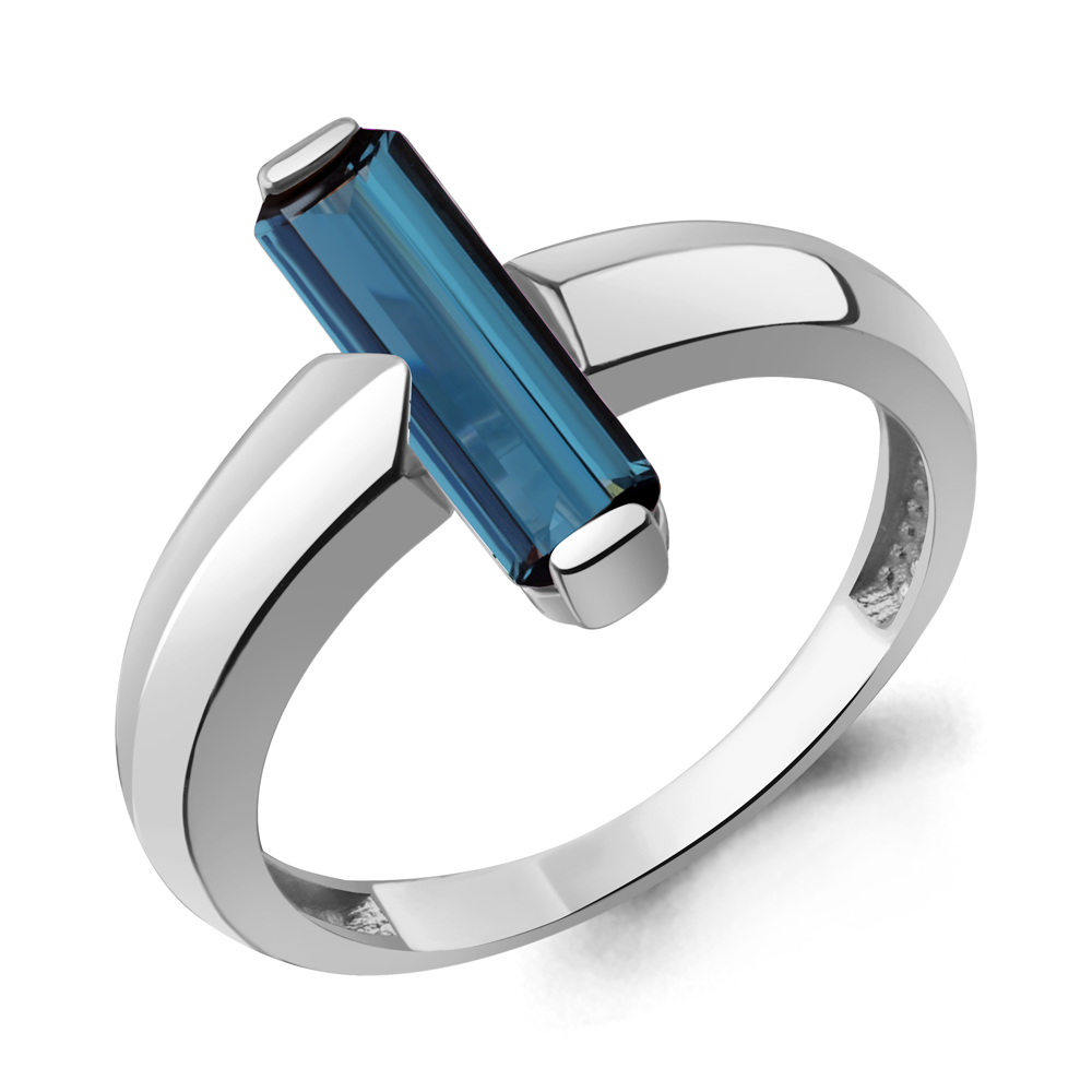 65007093 Кольцо из Серебра с нанотопазом лондон