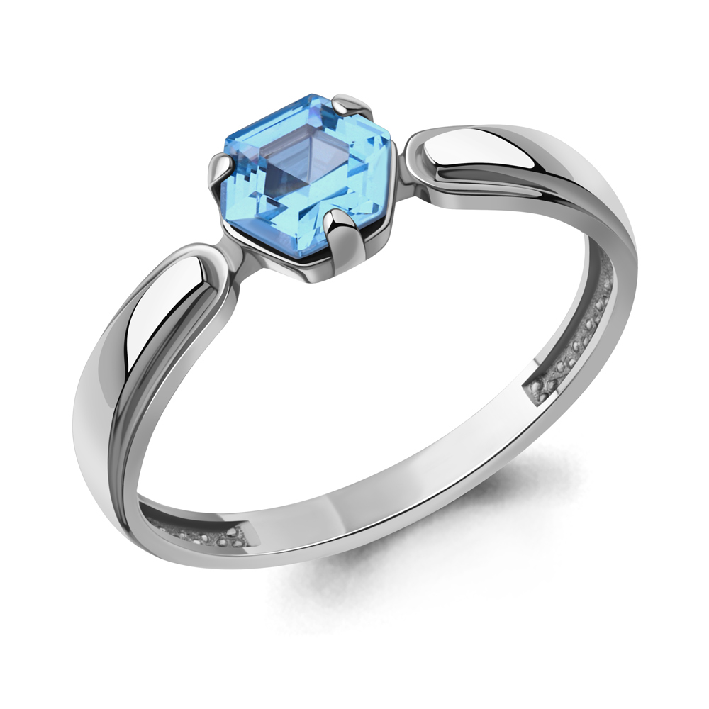 65007692 Кольцо из Серебра с нанотопазом свисс