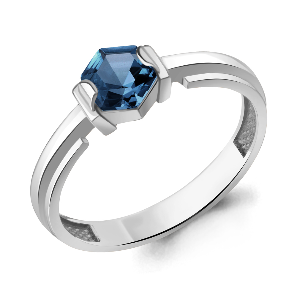 65007993 Кольцо из Серебра с нанотопазом лондон