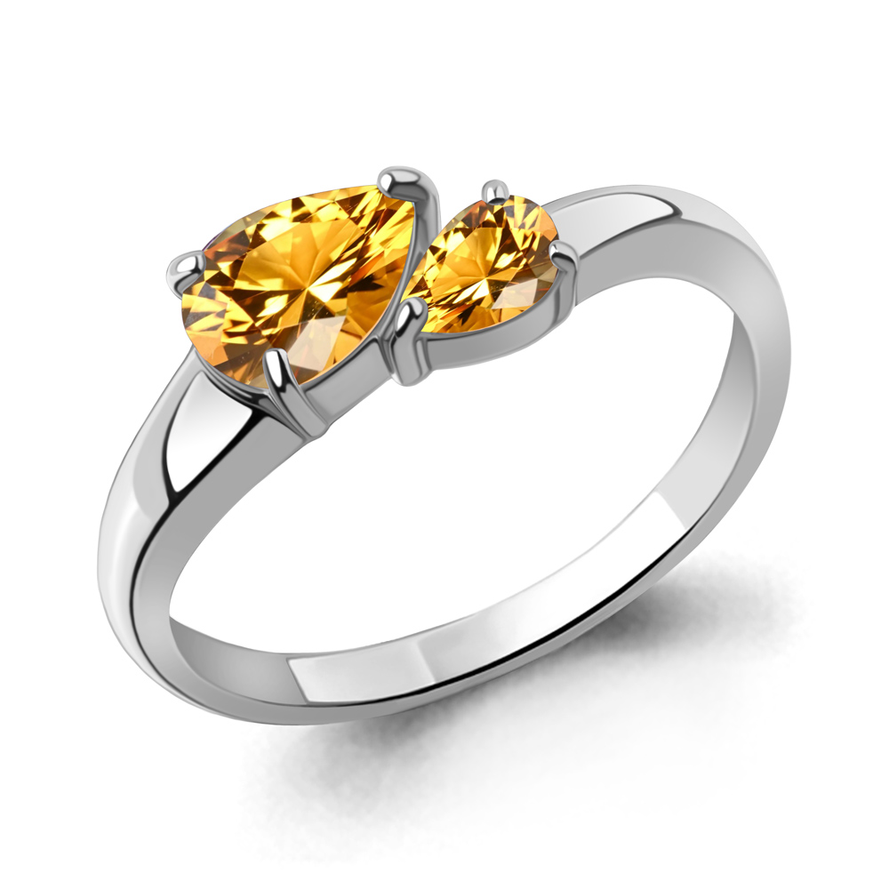 65008106 Кольцо из Серебра с цитринами