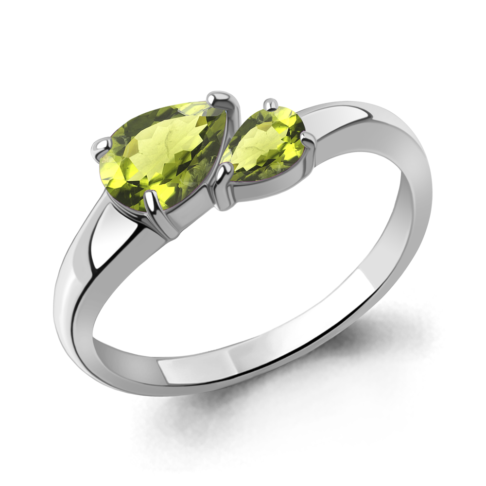 65008107 Кольцо из Серебра с хризолитами