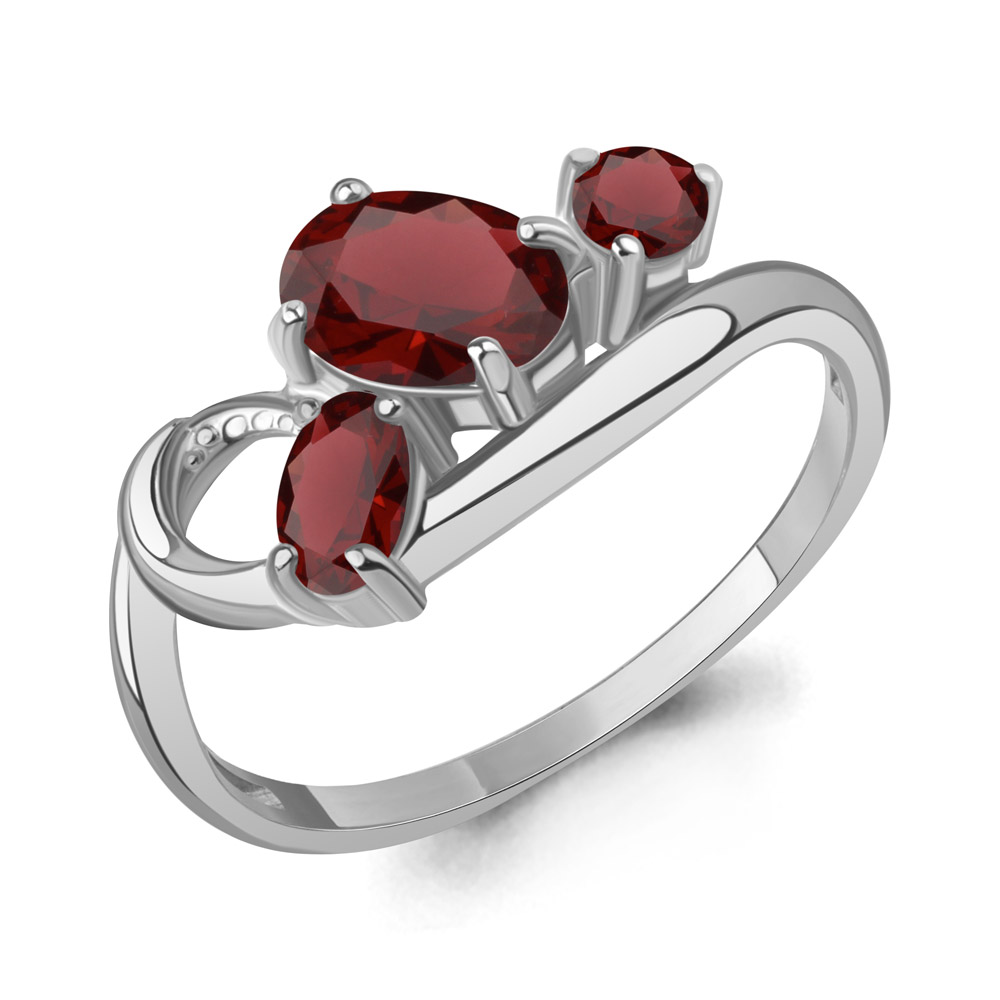 65009903 Кольцо из Серебра с гранатами