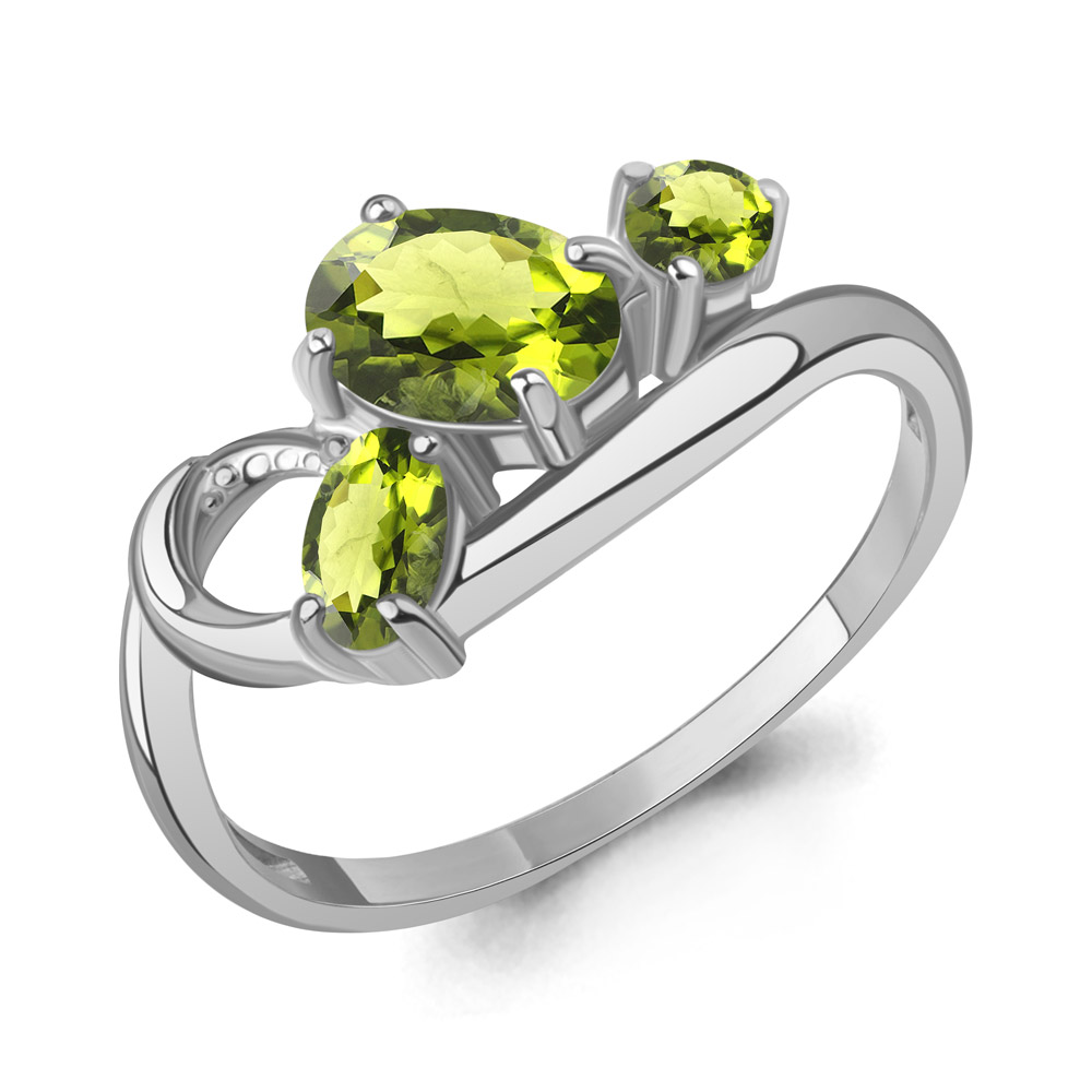 65009907 Кольцо из Серебра с хризолитами