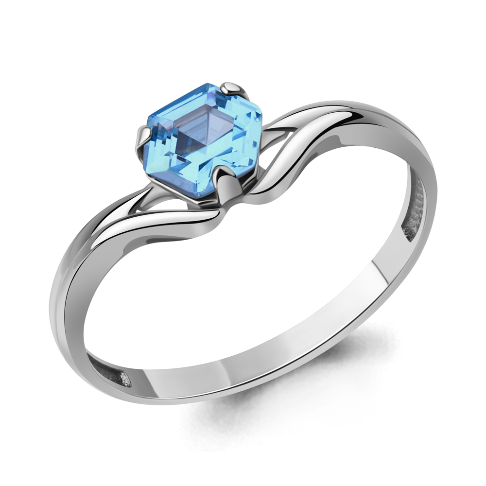 65010692 Кольцо из Серебра с нанотопазом свисс