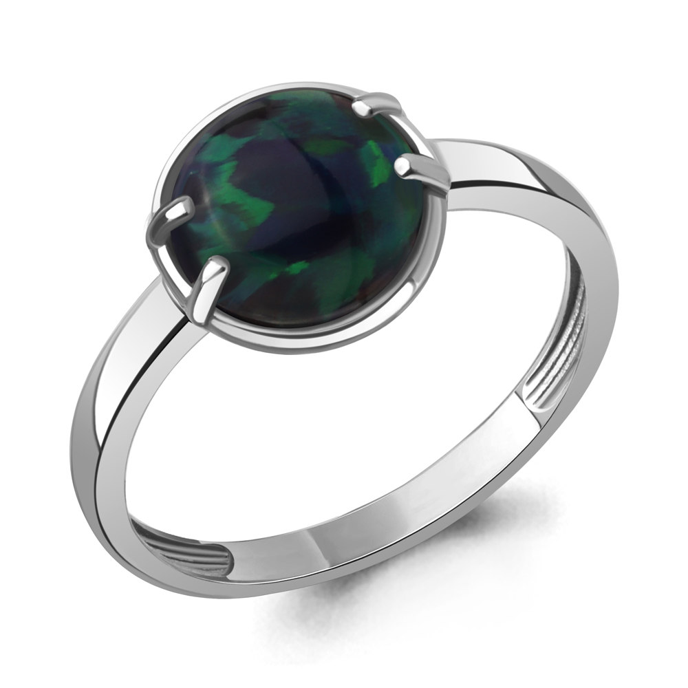 65011396 Кольцо из Серебра с опалом иск.