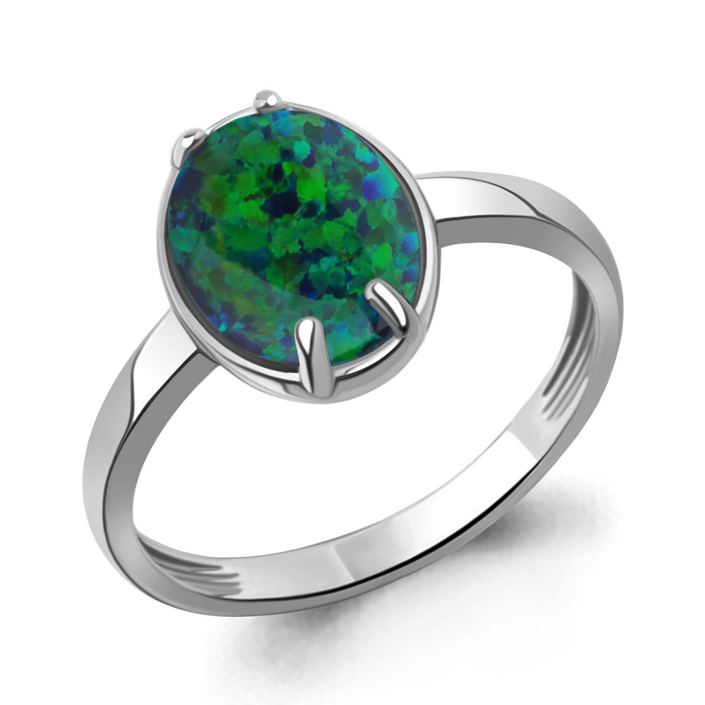 65011496 Кольцо из Серебра с опалом иск.