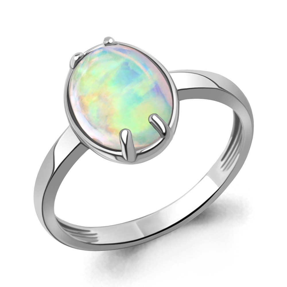 65011498 Кольцо из Серебра с опалом иск.