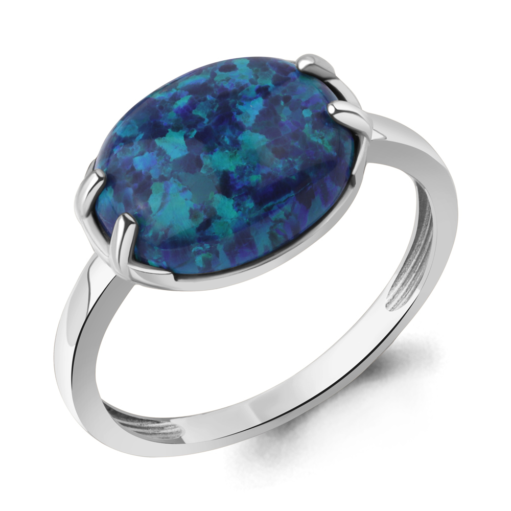 65011595 Кольцо из Серебра с опалом иск.