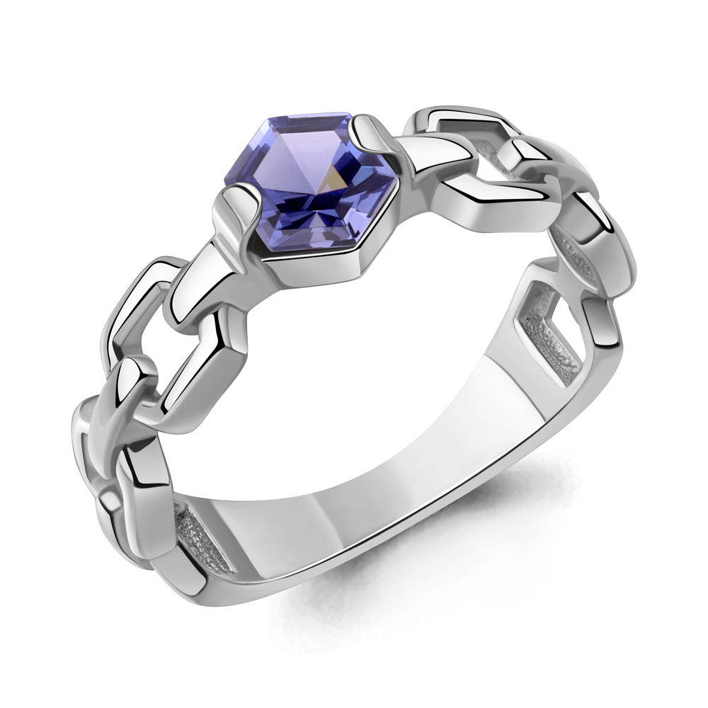 650152603 Кольцо из Серебра с нанотанзанитом иск.