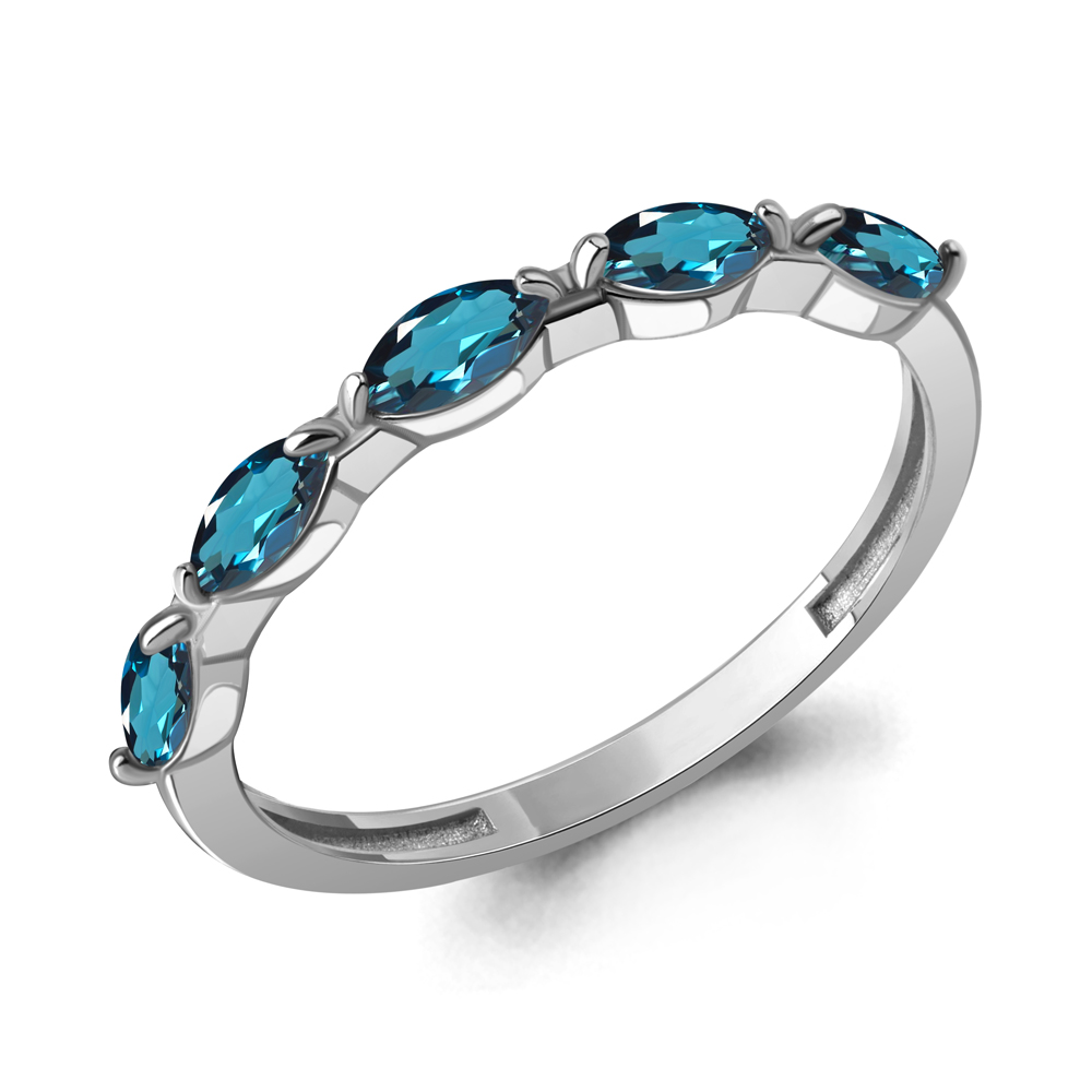 65015508 Кольцо из Серебра с топазами лондон блю