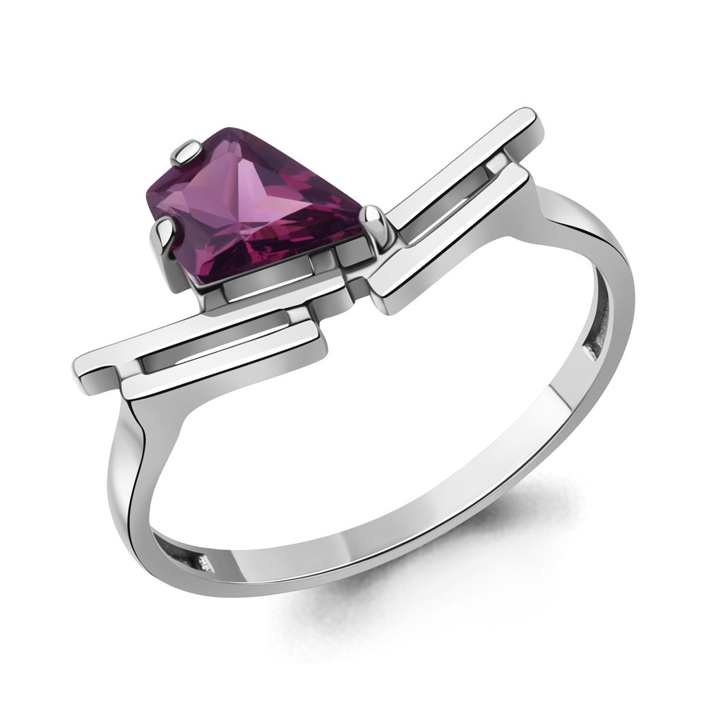 65016184 Кольцо из Серебра с наноаметистом иск.