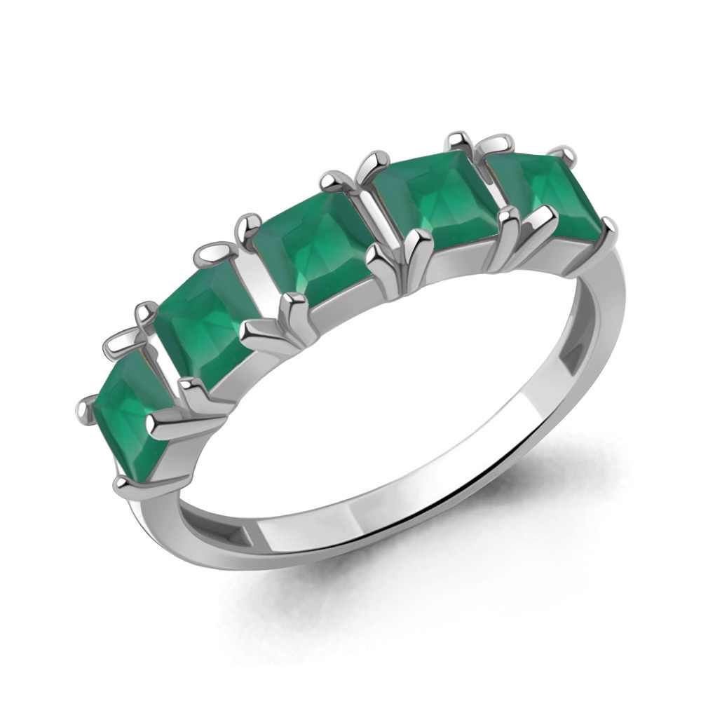 65016209 Кольцо из Серебра с агатами