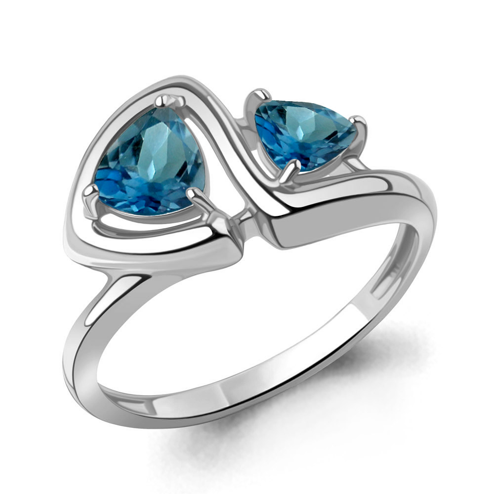 65016408 Кольцо из Серебра с топазами лондон блю