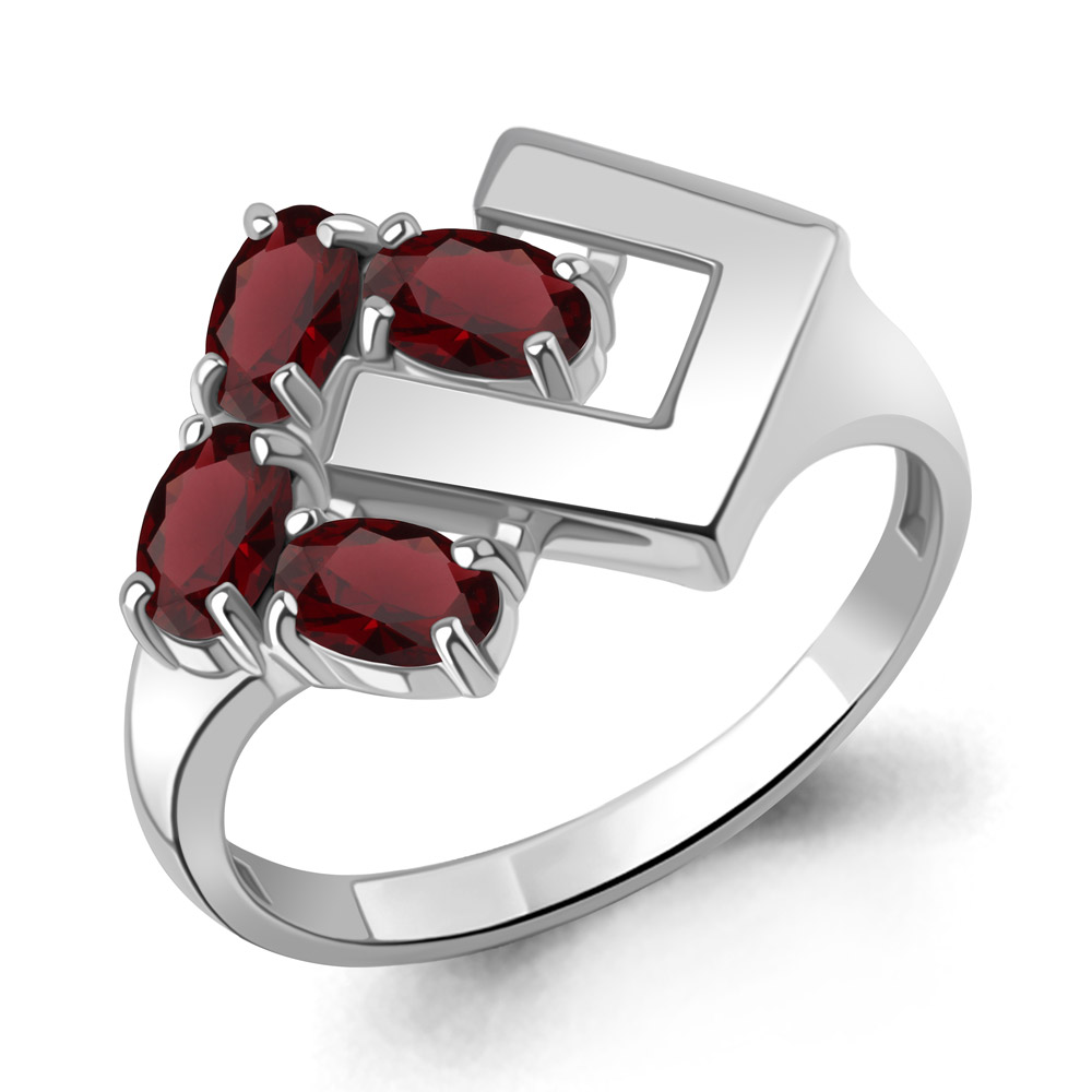 65016503 Кольцо из Серебра с гранатами