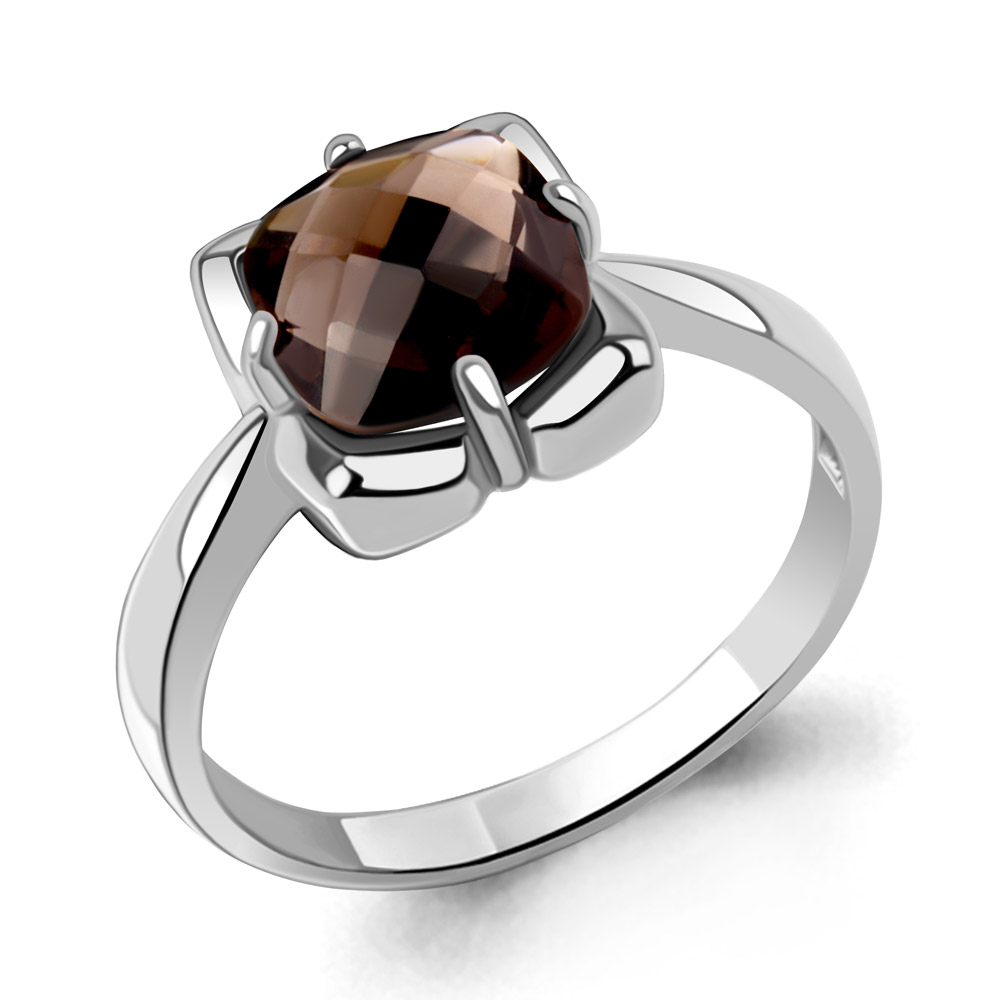65016601 Кольцо из Серебра с кварцем дымчатым
