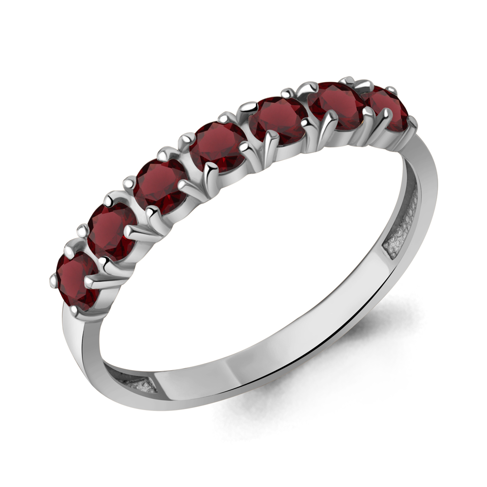 65017103 Кольцо из Серебра с гранатами